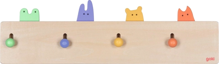 Goki perchero de pared Kuckulino con animalitos