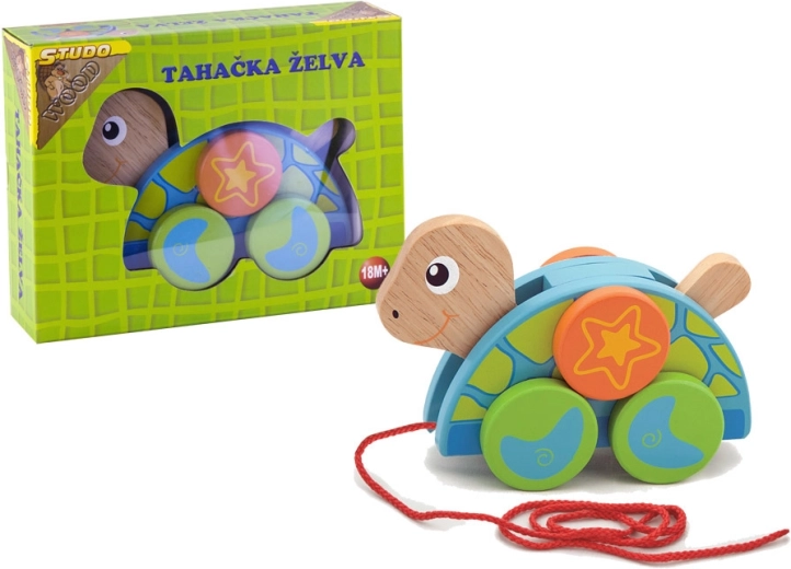 Tortuga de arrastre BABU de madera para niños a partir de 1 año