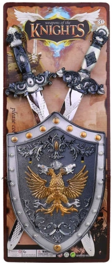 Set de caballero con 2 espadas y escudo
