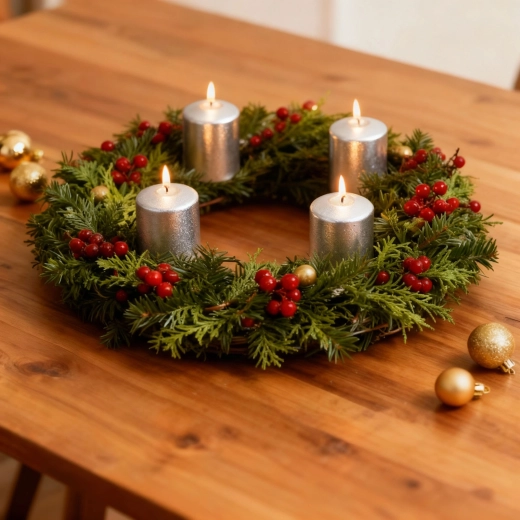 Set de 4 velas cilíndricas doradas sin perfume