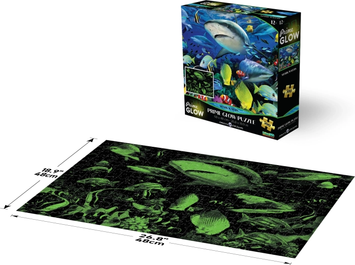 Puzzle luminoso Prime 3D tiburón, 500 piezas
