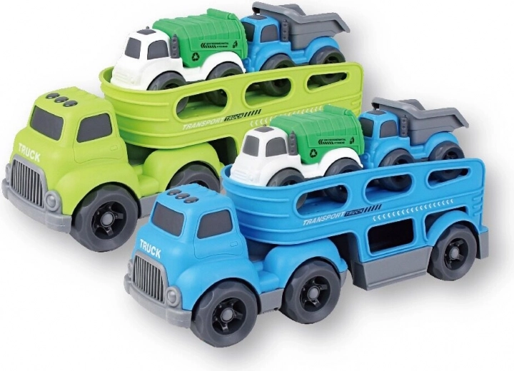 Camión grúa con coches para transporte