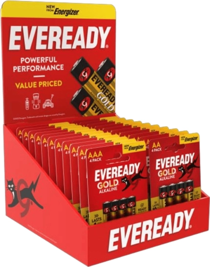 Expositor de mostrador Energizer Eveready para baterías AA/AAA