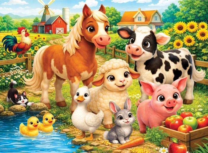Alegre motivo de granja