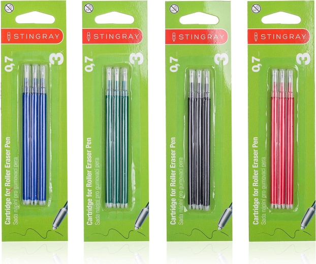 Recambios para bolígrafo borrable 0,7 mm, mix de colores (3 uds.)