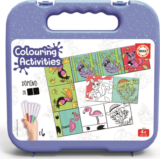 Dominó para colorear Animalitos con rotuladores
