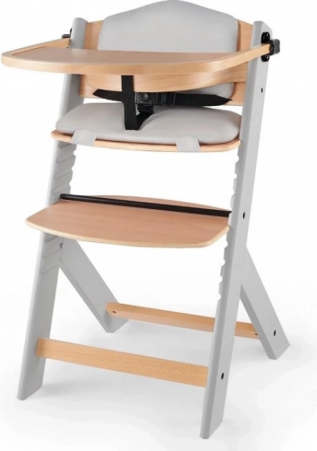 Kinderkraft enock trona evolutiva con acolchado grey wooden