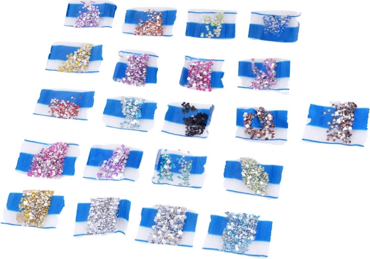 Piedrecitas brillantes en muchos colores