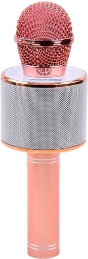 Micrófono karaoke inalámbrico Bluetooth con altavoz integrado – Rosa claro