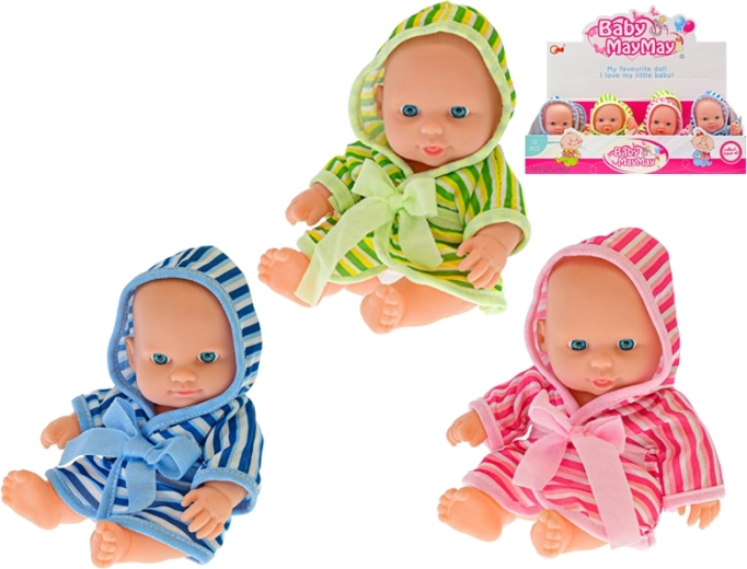 Muñeco bebé con pelele a rayas 20 cm