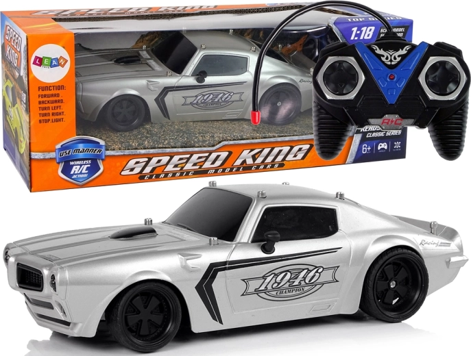 Coche deportivo RC 1:18 plateado Champion con control remoto