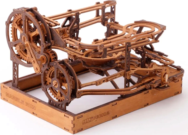 Pista de canicas de madera, rompecabezas 3D