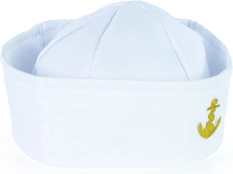 Gorra marinera blanca con ancla para adultos