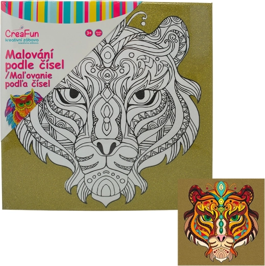 Pintura por números en lienzo – tigre 30 × 30 cm