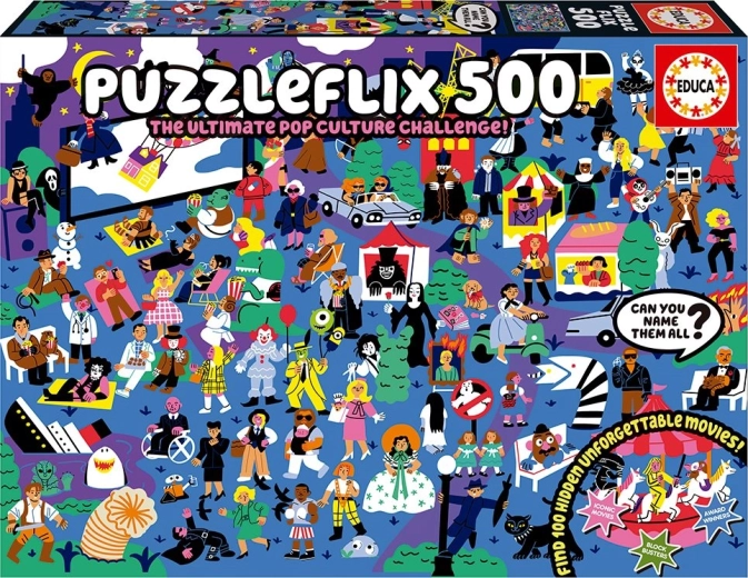 Educa Puzzleflix 500 piezas – desafío cinematográfico con 100 referencias ocultas