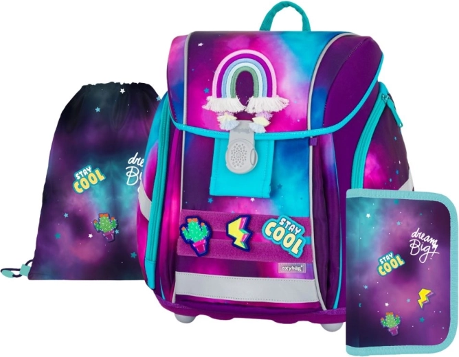 Set escolar de 3 piezas Premium Light Dream: cartera escolar, bolsa y estuche