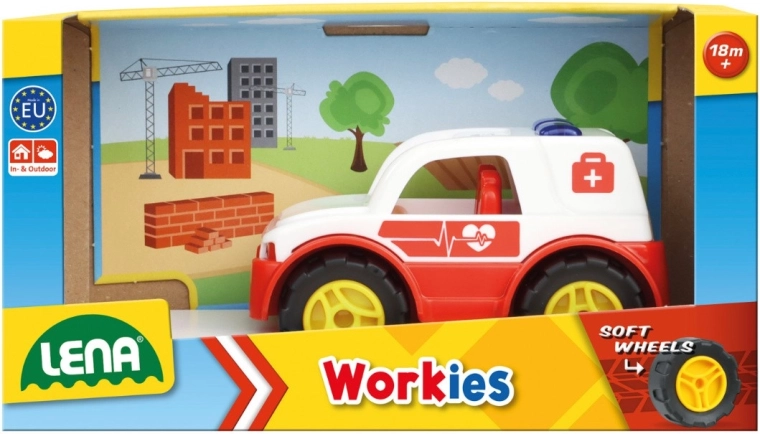 LENA Workies ambulancia de 12 cm en caja