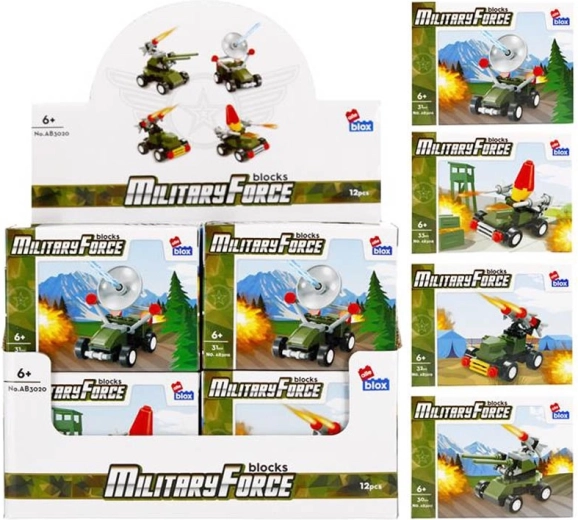 Set de construcción de vehículos militares – 4 variantes