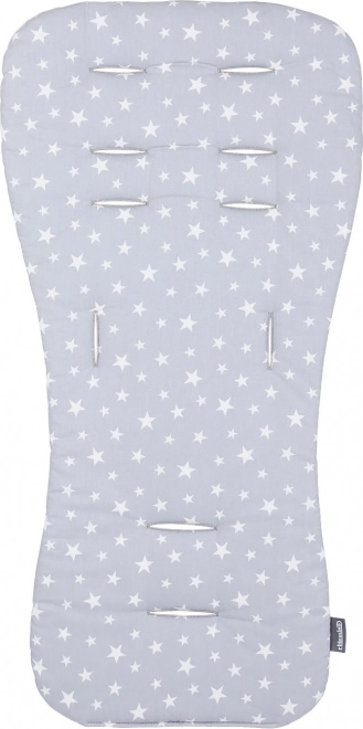 Suave colchoneta para cochecito con estrellitas – gris