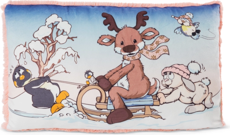 Cojín NICI Winter Friends verde 43 × 25 cm