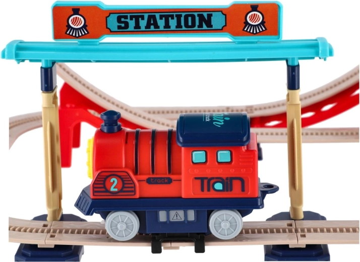 Tren a pilas en movimiento
