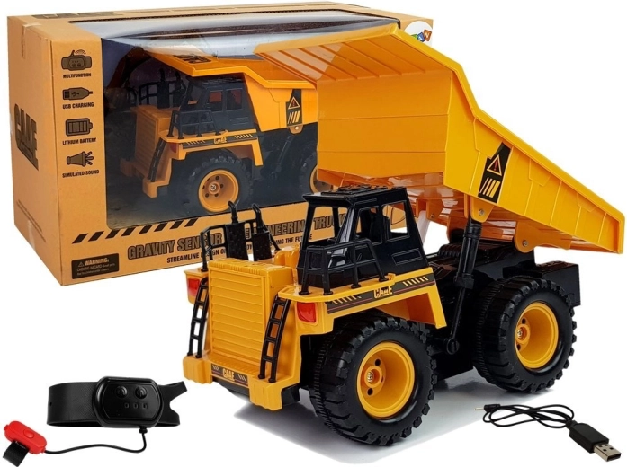Camión volquete de construcción con control remoto por gestos 1:22