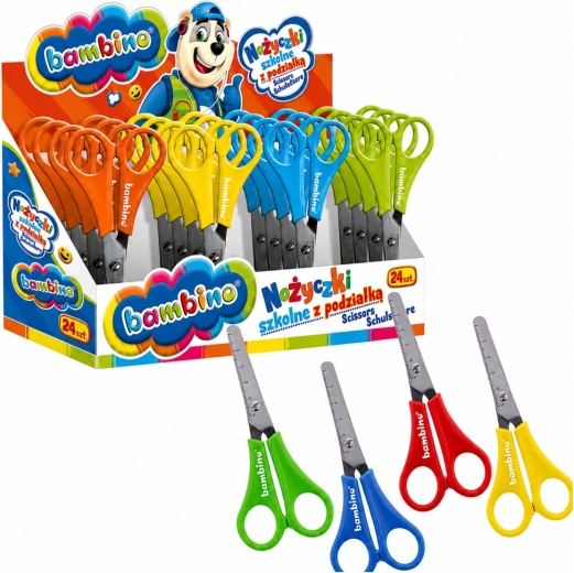 Tijeras escolares con regla BAMBINO - 1 unidad