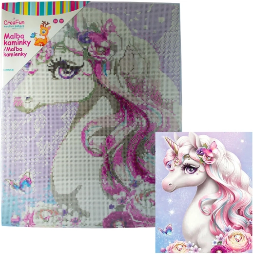 Pintura con diamantes – princesa con pegasos 40 × 50 cm