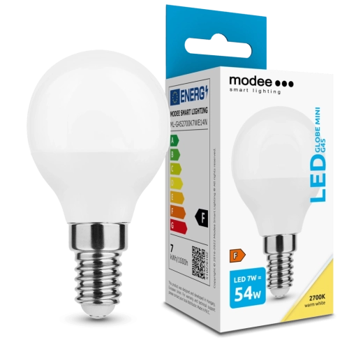 Bombilla LED G45 7 W E14 blanco cálido