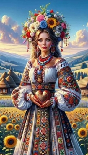 Pintura con diamantes – chica con girasoles 30 × 40 cm
