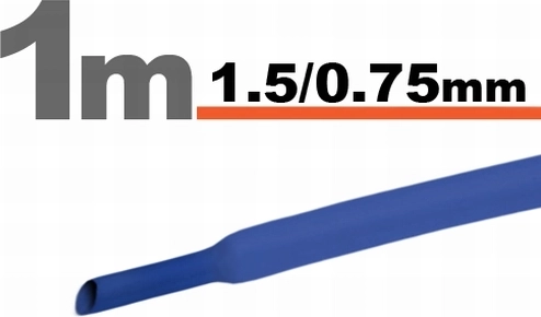 Tubo termorretráctil azul 1,5 / 0,75 mm