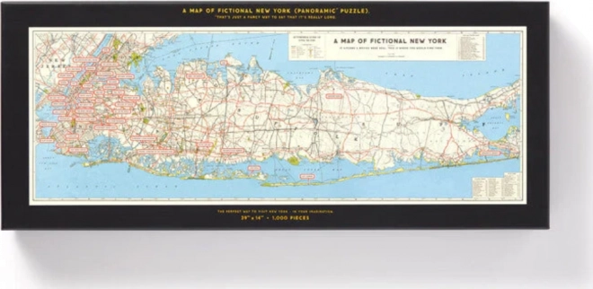 Puzle panorámico Mapa del Nueva York cinematográfico 1000 piezas GALISON