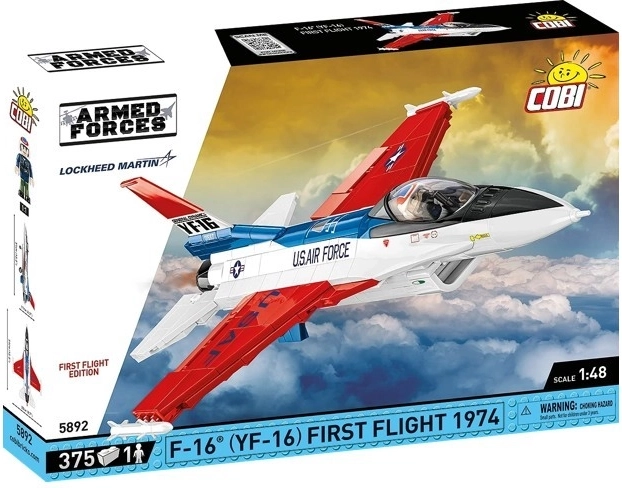 Kit de construcción del avión YF–16 First Flight 1974 – 375 piezas