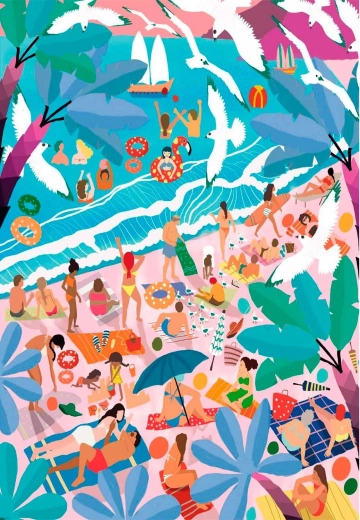 Puzzle Clementoni Domingo en la playa, 1000 piezas