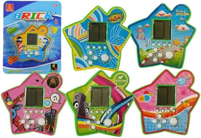 Juego electrónico de bolsillo Tetris con forma de estrella – verde
