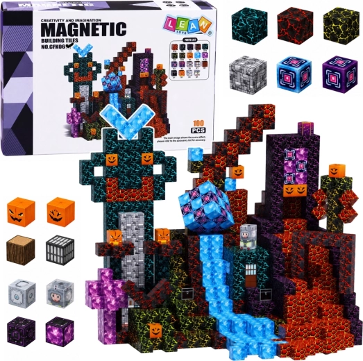 Cubos magnéticos píxel 3D Mundo oscuro 100 piezas STEM