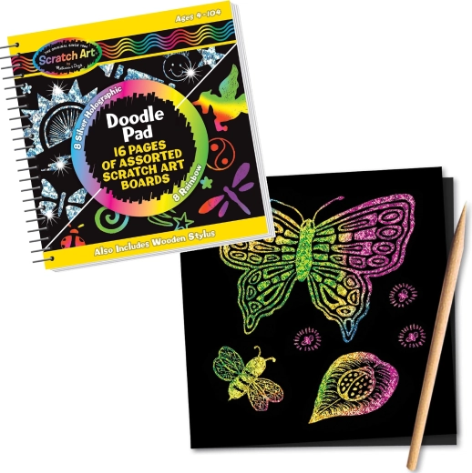 Bloc creativo Melissa & Doug con imágenes para raspar y herramienta de madera