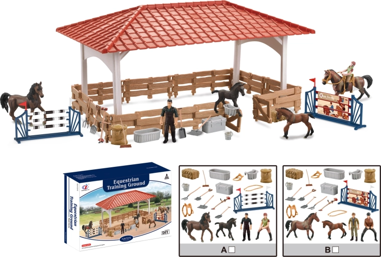 Animalitos de la granja – gran pista ecuestre con accesorios