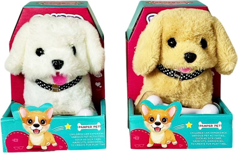 Perrito de peluche interactivo que camina y mueve la cabeza y la cola