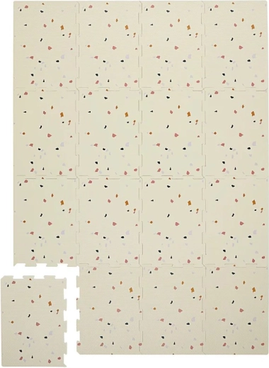 3 Sprouts alfombra de juego de espuma terrazzo cream