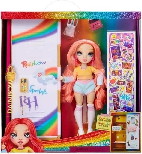 Rainbow High muñeca de moda con taquilla escolar y accesorios