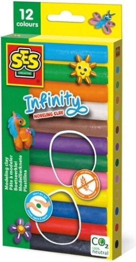 SES Plastilina Infinity 12 colores 180 g