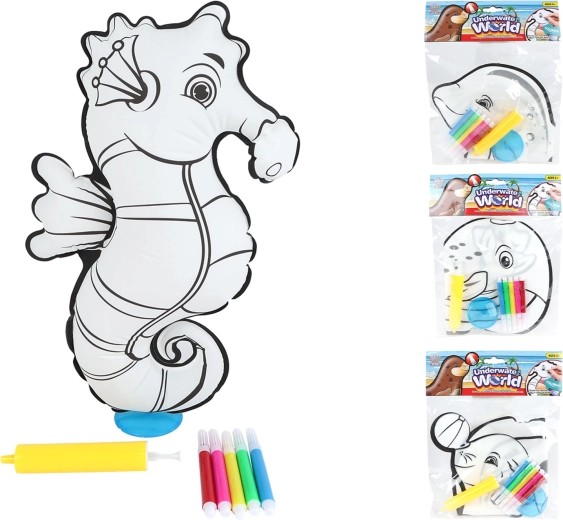Set creativo para pintar un animalito inflable con bomba y rotuladores