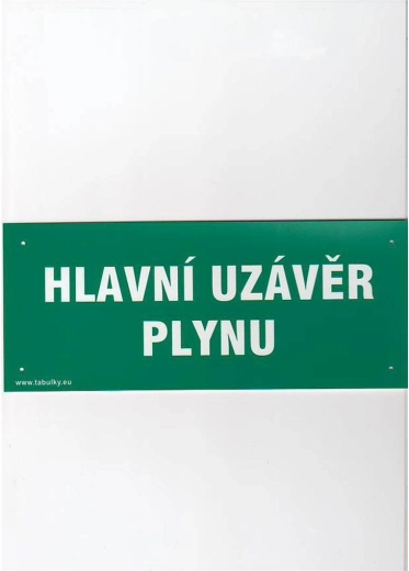 Placa de seguridad Llave de paso principal de gas 210 × 87 mm plástico
