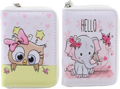 Cartera con animalitos con cierre de cremallera