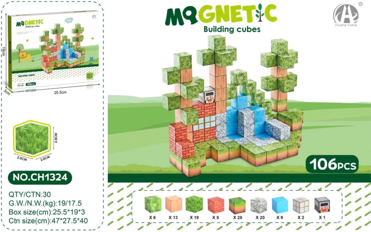 Juego de cubos magnéticos 3D de 106 piezas
