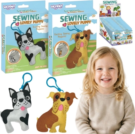 Woopie Sewing Lovely Puppy – set de costura para niños (llavero DIY de perritos)