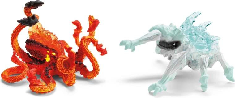Schleich Eldrador creatures: escarabajo de hielo vs. kraken de fuego