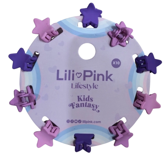 PINK set de mini pinzas para el cabello estrella morada y rosa (10 uds.)