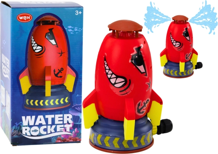 Cohete de agua con aspersor – tiburón rojo